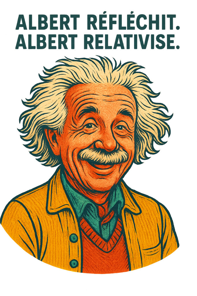 Albert Einstein vintage – Albert réfléchit, Albert relativise – T-shirt UN1K