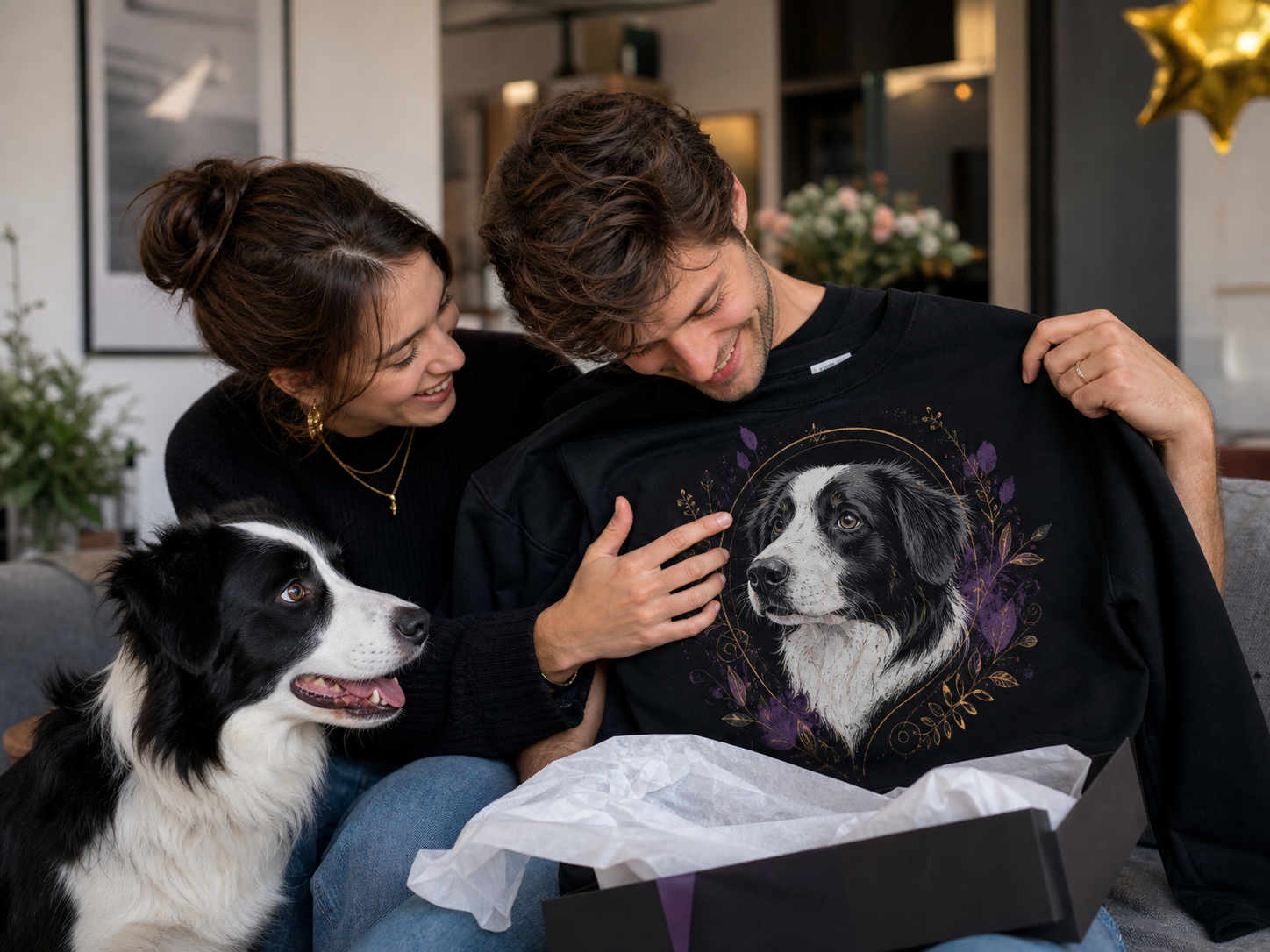 Un sweat personnalisé avec le portrait d’un chien
